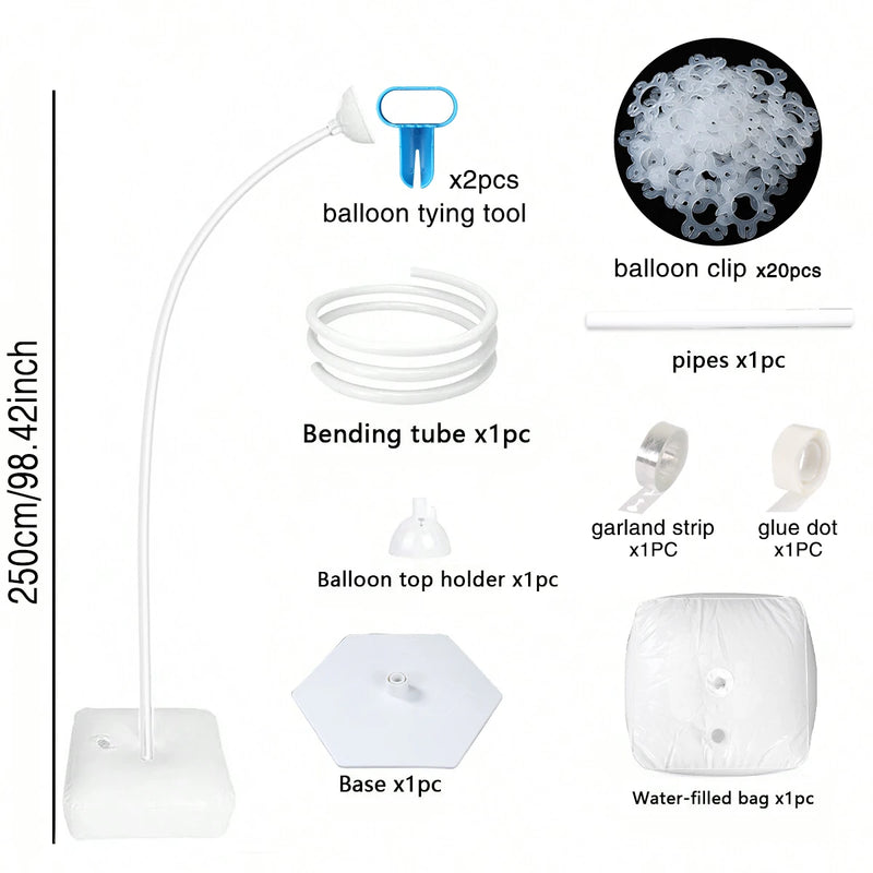 Structure Arche Ballon Souple, Blanche ou Dorée, blanc, 250 cm, avec accessoires