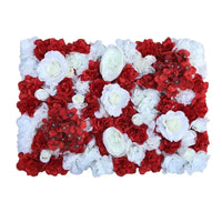 Mur de Fleurs Artificielles, coloris rouge et blanc