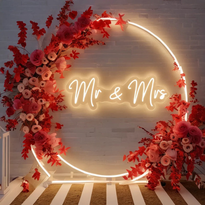Néon Mariage « Mr & Mrs » Blanc Chaud ou Froid, 40 cm, vue complémentaire 5