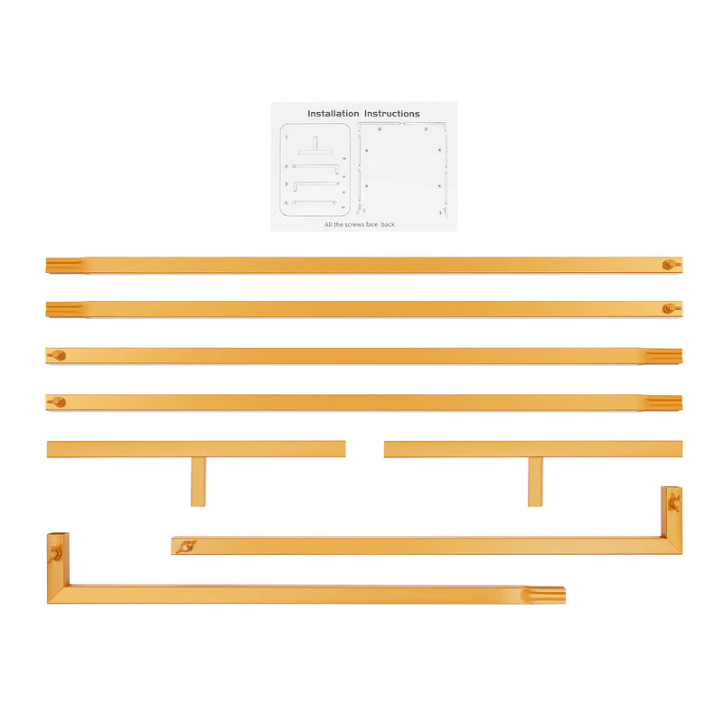 Arche de Mariage Rectangulaire Dorée Réglable, 150 cm de Large, Hauteur 107 ou 200 cm