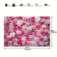 Toile de Fond Mur de Roses, Polyester Imprimé, vue complémentaire 3
