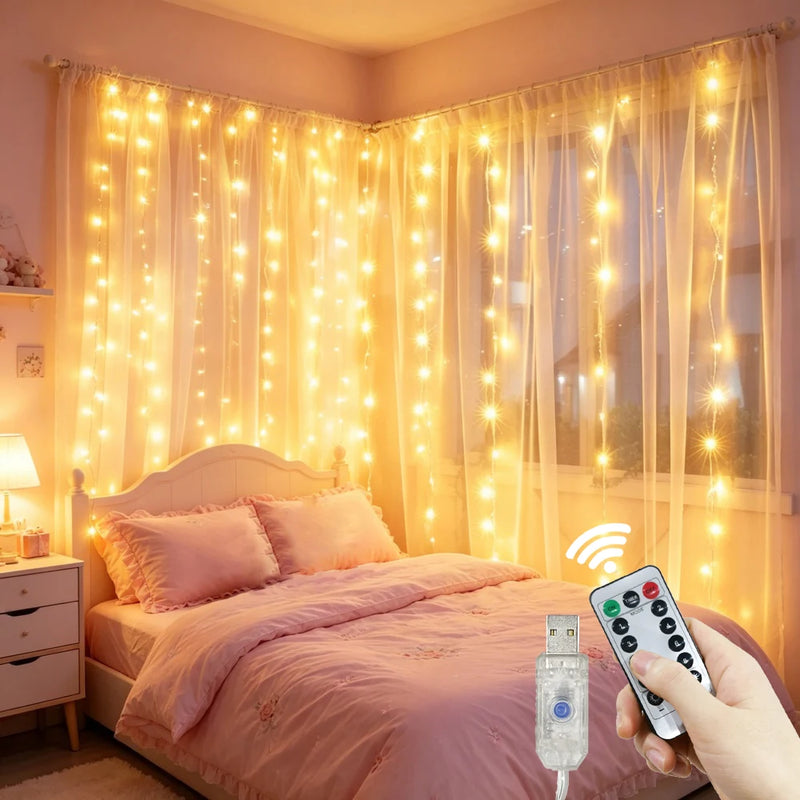 Rideau Lumineux LED avec Télécommande, 100 à 600 LED, vue complémentaire 2