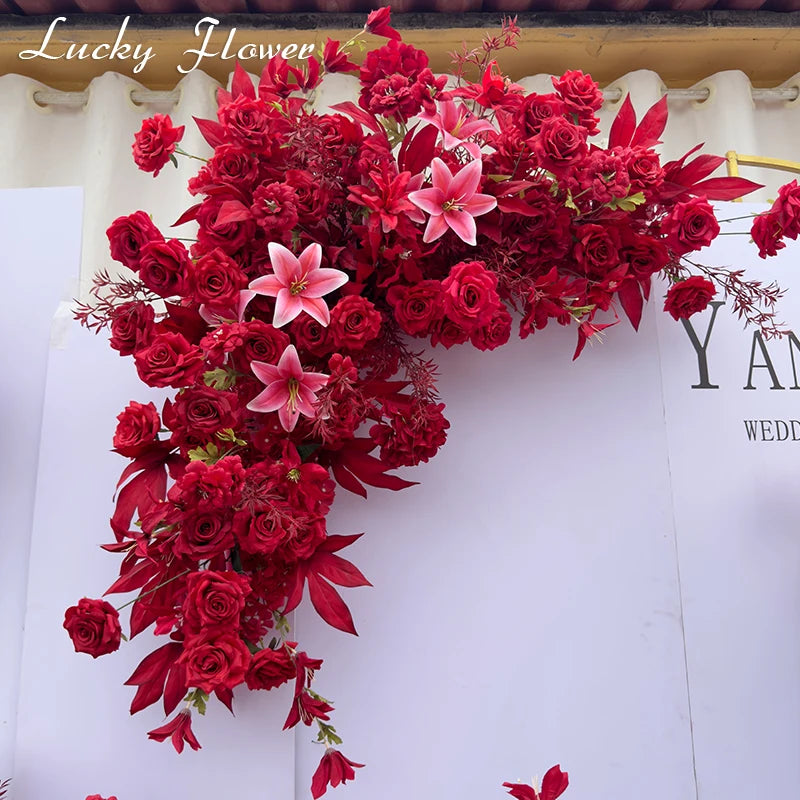 Fleurs Rouges pour Fond de Mariage, Roses, Lys et Anthuriums, vue complémentaire 3