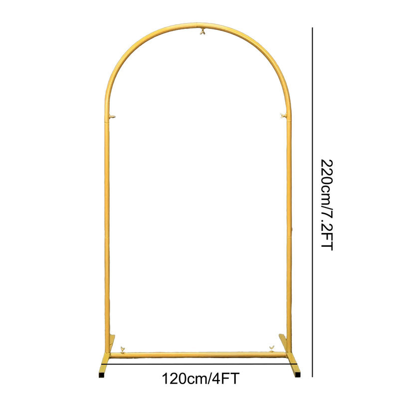 Arche de Mariage Arrondie en Métal Doré, 120 à 220 cm, taille L 120 × H 220 cm