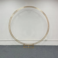 Arche de Mariage Ronde Dorée Double Cercle, 200 cm de Diamètre, double cercle, écart serré