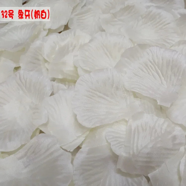 Pétales de Rose Artificiels en Tissu, coloris ivoire