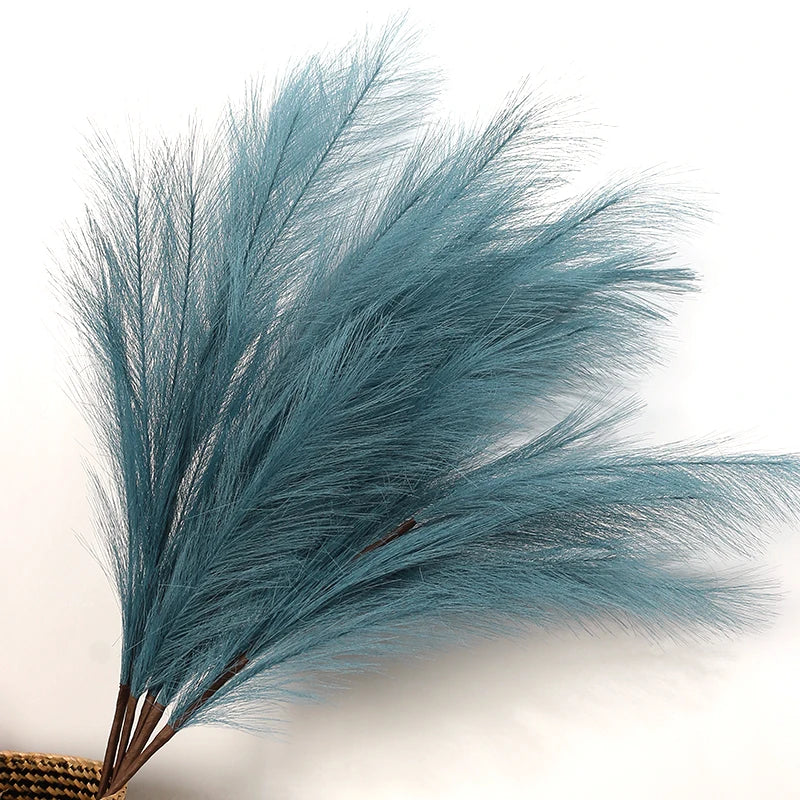 Herbe de la Pampa Artificielle, 90 ou 120 cm, coloris bleu acier