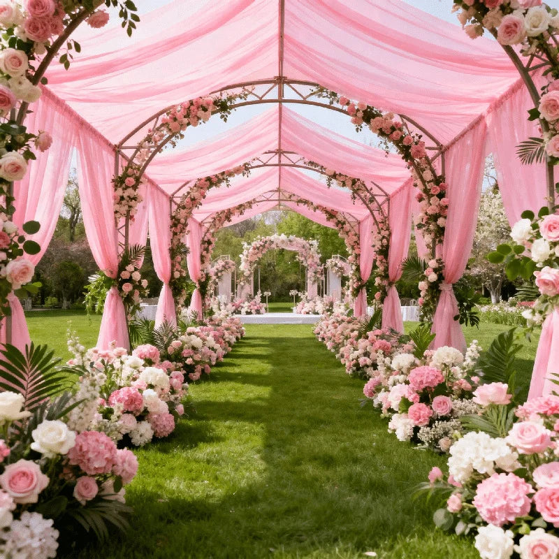 Voilage Tulle pour Arche de Mariage, Panneau de 75 × 600 cm, vue complémentaire 4