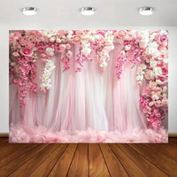 Toile de Fond Mariage Fleurs et Voilage Roses, Polyester, vue complémentaire 4