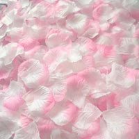 Pétales de Rose Artificielles Multicolores, coloris rose et blanc