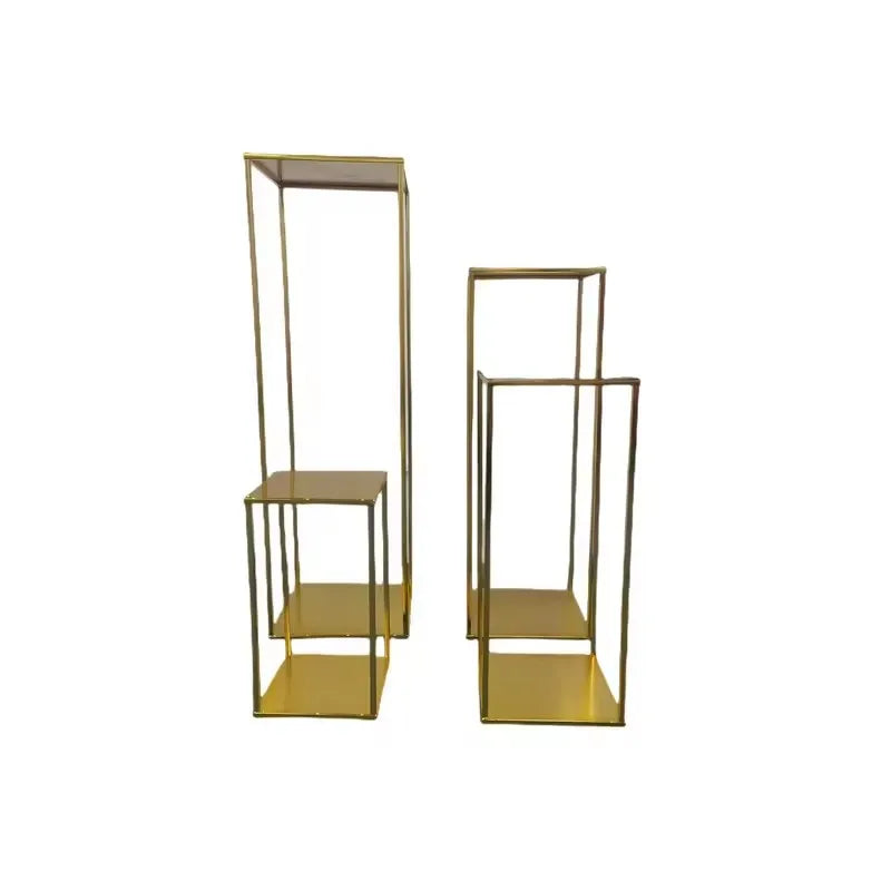 Colonnes Dorées Support Fleurs Mariage, 4 Hauteurs de 40 à 100 cm