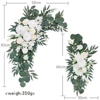 Fleurs et Voilages pour Arche de Mariage, paire de compositions, ivoire et blanc