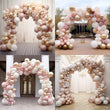 Kit Arche de Ballons Sable, Rose, Blanc et Or, 99 Pièces