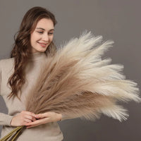 Pampa Artificielle Plumeau Souple, Tige de 90 ou 120 cm, 12 Coloris