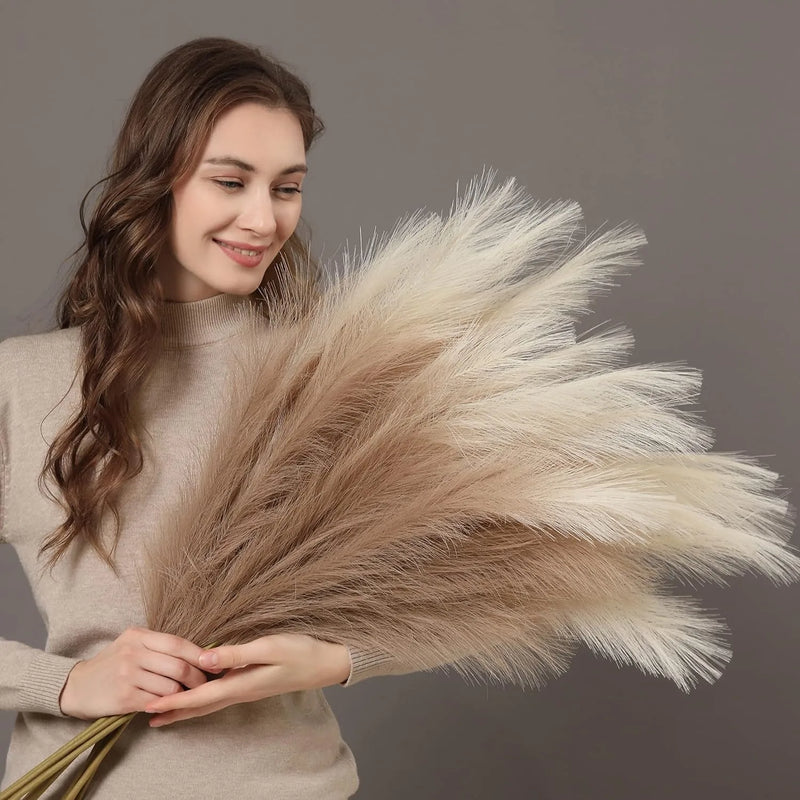 Pampa Artificielle Plumeau Souple, Tige de 90 ou 120 cm, 12 Coloris