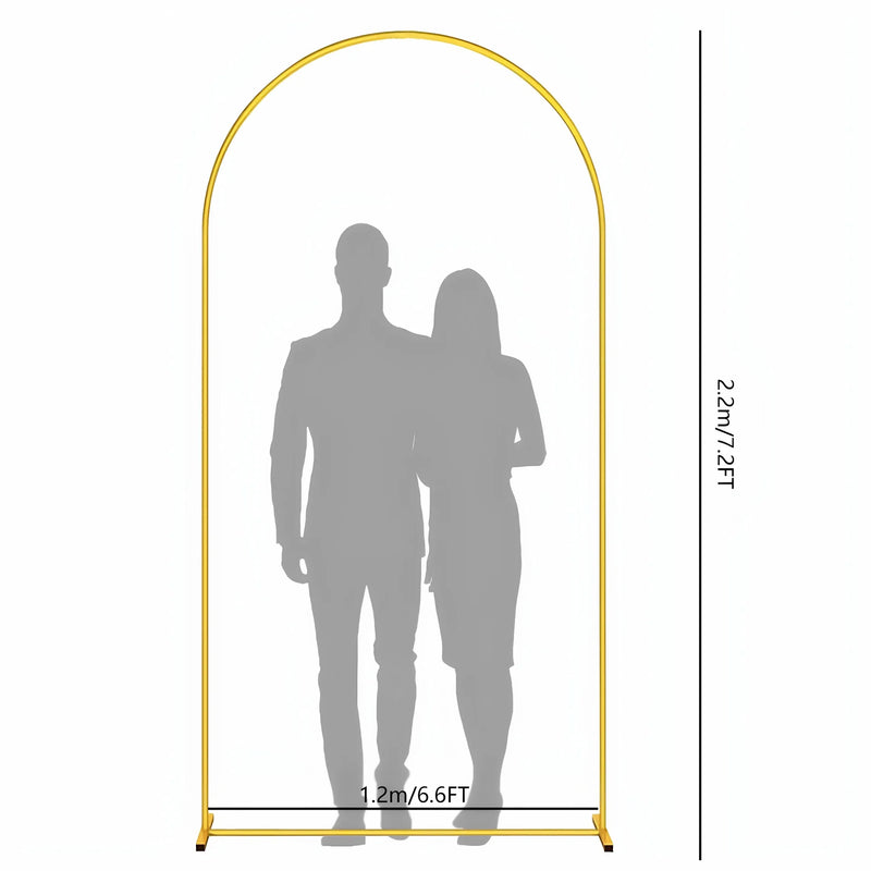 Arche de Mariage Dorée à Sommet Arrondi, 80 × 180 à 120 × 220 cm
