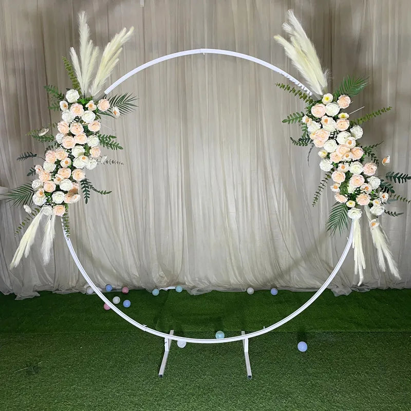 Arche Ronde de Mariage en Métal Blanc ou Doré, 100 à 250 cm