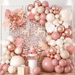 Kit Arche de Ballons Rose Poudré, Pêche et Or, de 102 à 110 Pièces, 5 Modèles