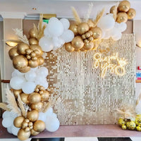 Kit Arche de Ballons Blanc et Or Chromé avec Confettis, vue complémentaire 4