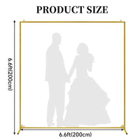 Arche de Mariage Dorée Démontable, Cadre Rectangulaire de 150 ou 200 × 200 cm