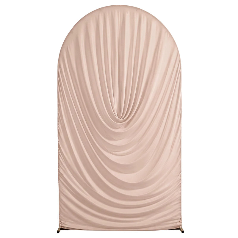 Housse d'Arche de Mariage Drapée en Spandex, coloris nude
