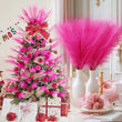 Pampa Artificielle 20 Tiges de 55 cm, Vert, Orange, Rouge ou Fuchsia