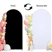 Housse d'Arche de Mariage Double Face en Polyester, coloris noir et blanc