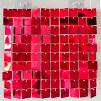 Toile de Fond Mariage à Panneaux Sequins Brillants, coloris rouge