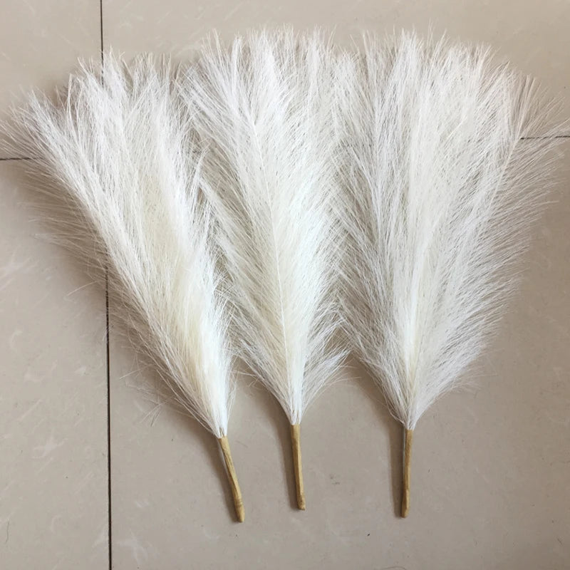 Pampa Artificielle pour Mariage Bohème, Tige de 45 cm, coloris blanc cassé