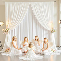 Toile de Fond Mariage Épaisse, Rideau Poche à Tringle, vue d'ensemble