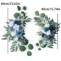Fleurs pour Arche de Mariage, coloris bleu marine et gris bleuté