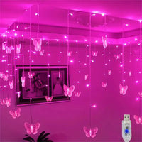 Rideau Lumineux Papillons LED, 400 cm de Large, 96 LED, USB, vue complémentaire 4