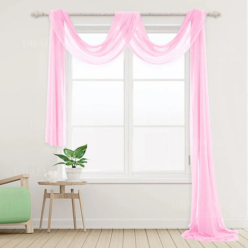 Voilage pour Arche de Mariage de 71 × 579 cm, coloris rose