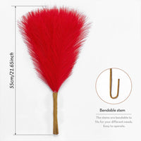 Pampa Artificielle Fuchsia, Rouge ou Orange, coloris rouge