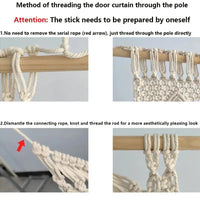 Rideau en Macramé Bohème pour Porte et Fond de Mariage, 6 Tailles de 90 à 130 cm
