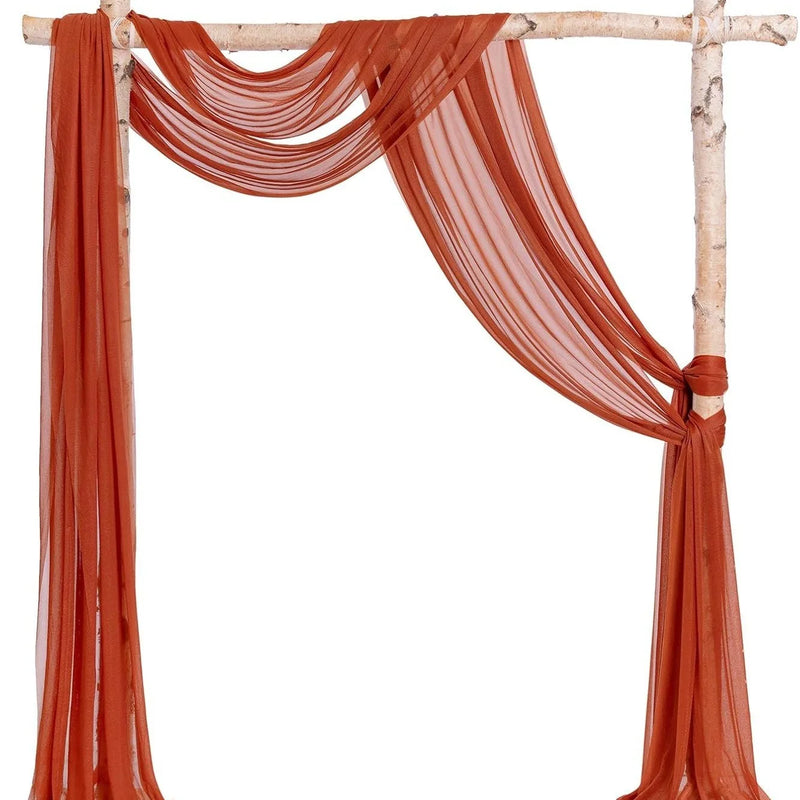 Voilage Mariage pour Arche et Porte en Polyester, coloris terracotta