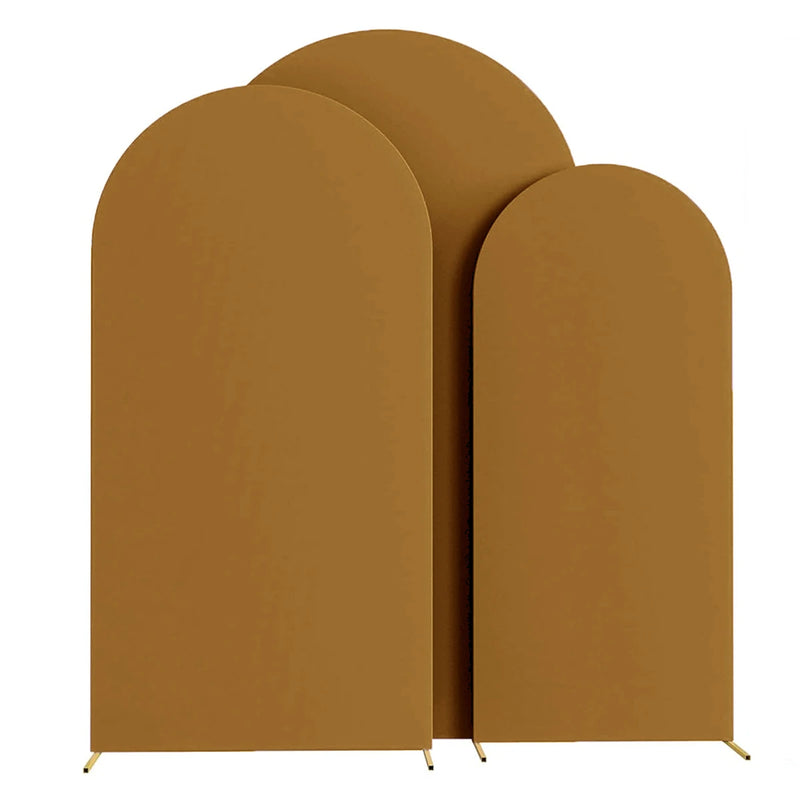 Housse d'Arche de Mariage en Spandex, coloris caramel