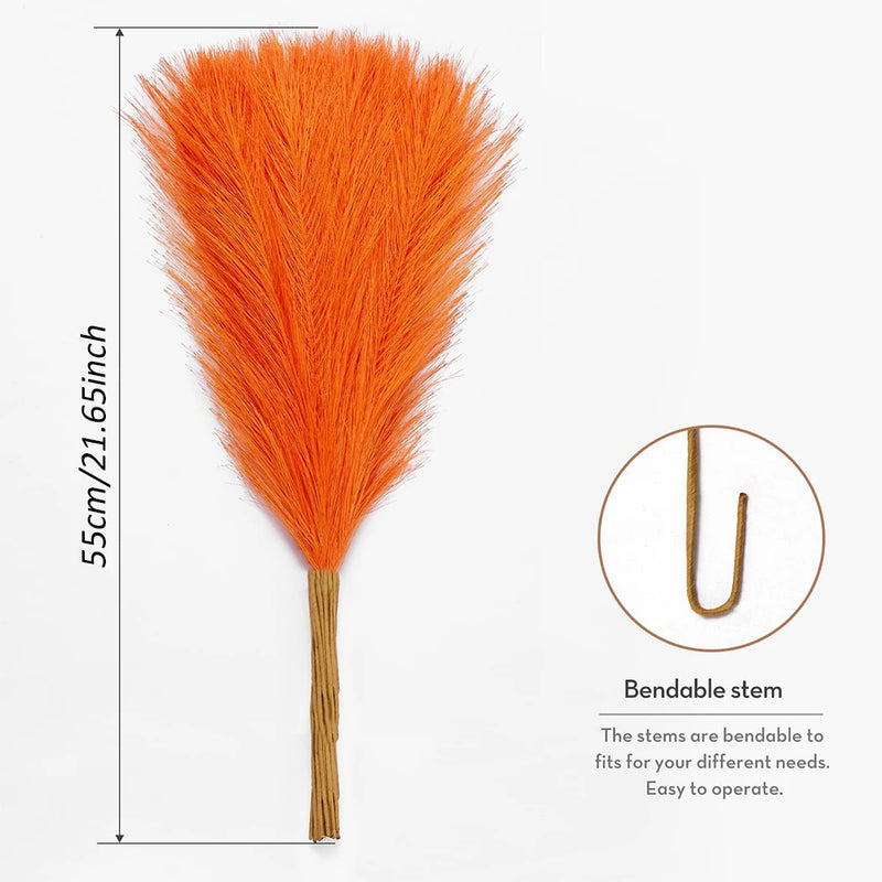 Pampa Artificielle Fuchsia, Rouge ou Orange, coloris orange