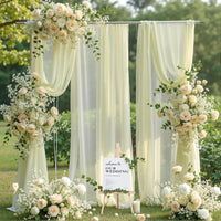 Voilage Chiffon pour Arche de Mariage, 70 cm × 3 à 10 m, coloris ivoire