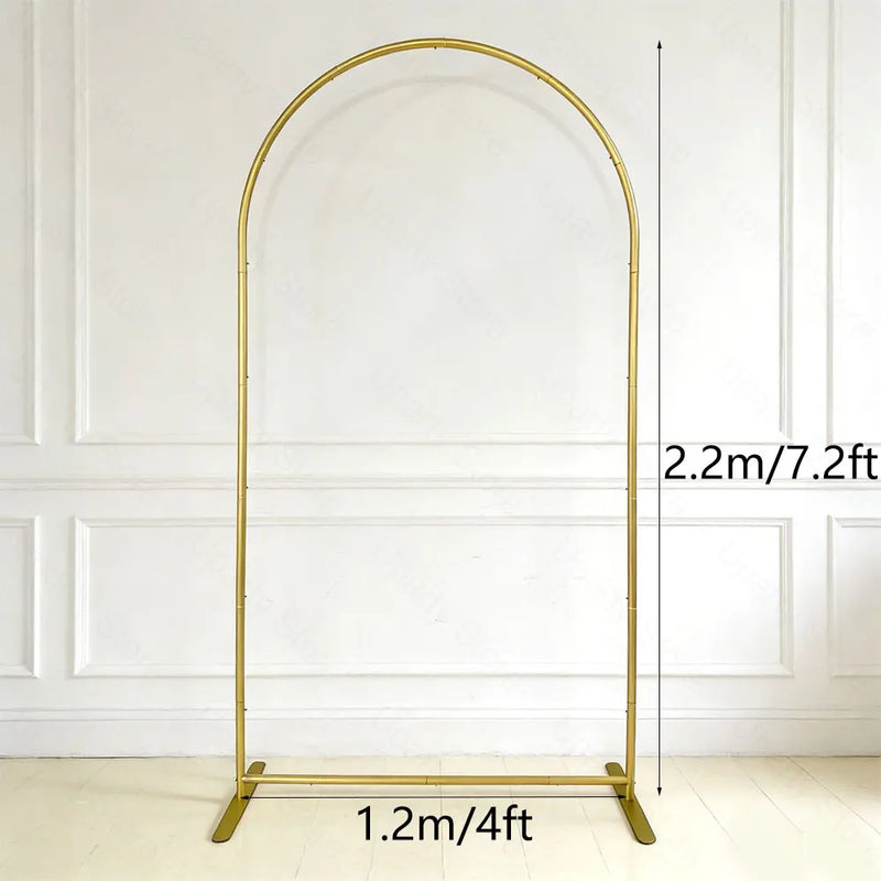 Arche de Mariage Dorée en Aluminium avec Sac de Rangement, 3 Tailles