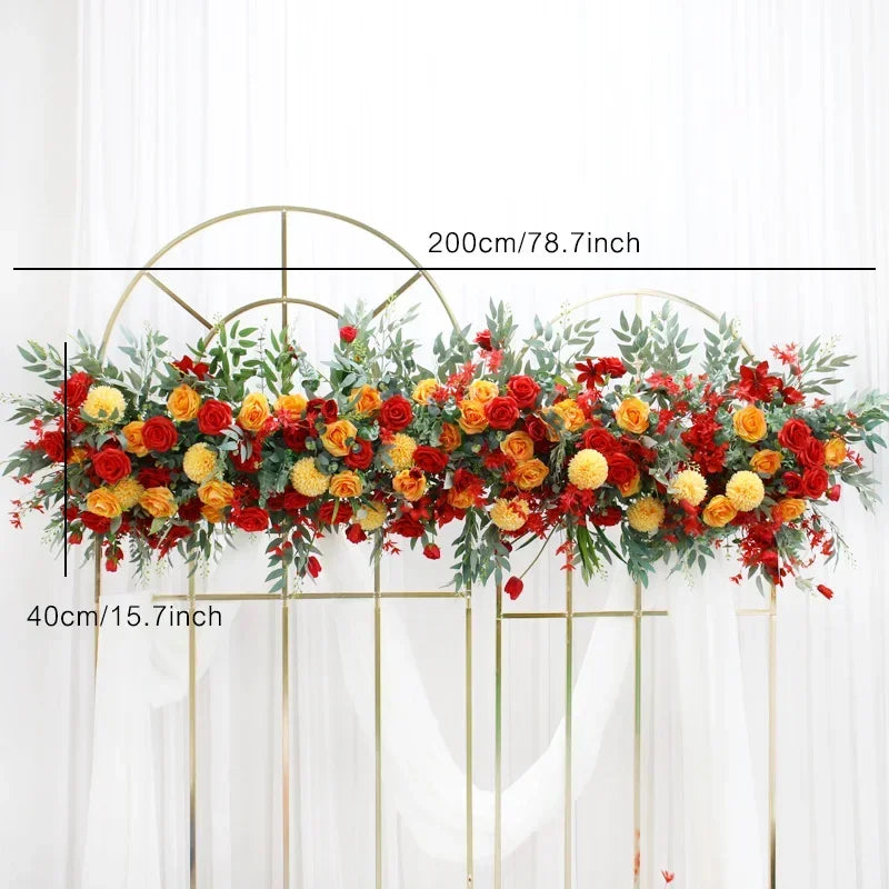 Fleurs pour Arche de Mariage Rouge et Orange, 4 Articles à la Pièce