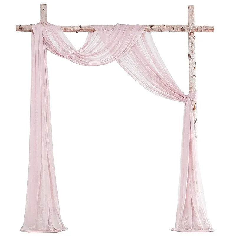 Voilage Mariage pour Arche et Porte en Polyester, coloris rose pâle