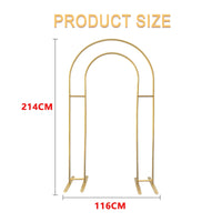 Arche de Mariage Double Arc Dorée en Aluminium, 116 x 214 cm, vue complémentaire 6