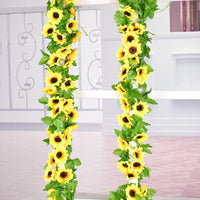 Fleurs pour Arche de Mariage, Guirlande de Tournesols 260 cm, 5 guirlandes
