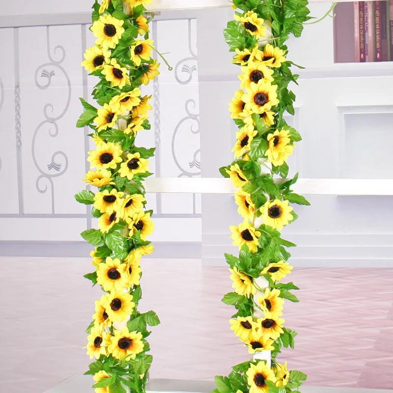 Fleurs pour Arche de Mariage, Guirlande de Tournesols 260 cm, 5 guirlandes