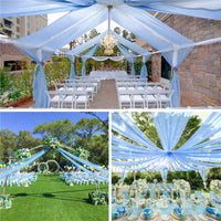Voilage de Plafond pour Salle de Mariage, coloris bleu ciel