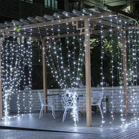 Rideau Lumineux LED à Télécommande, Blanc ou Blanc Chaud, 300 x 200 ou 300 x 300 cm