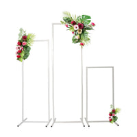 Arche de Mariage Rectangulaire en Métal, Blanche ou Dorée, blanc, lot de 3 cadres sans fleurs