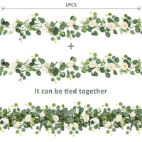 Guirlande d'Eucalyptus avec Fleurs pour Arche, eucalyptus et roses blanches