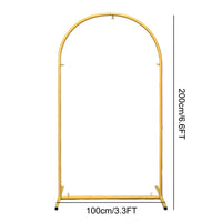 Arche de Mariage Arrondie en Métal Doré, 120 à 220 cm, taille L 100 × H 200 cm